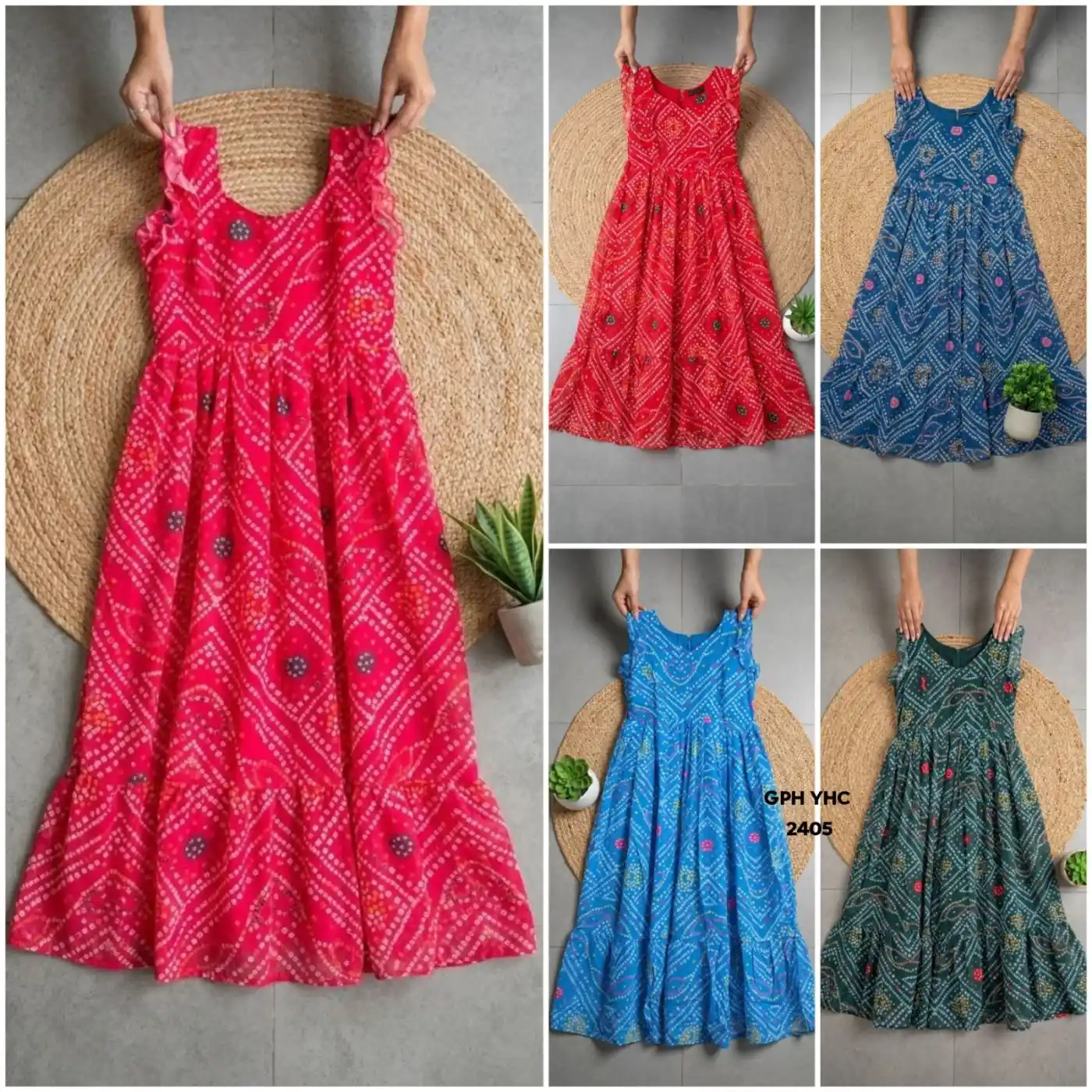 Dark Pink Floral Printed Sleeveless Flared Maxi Dress